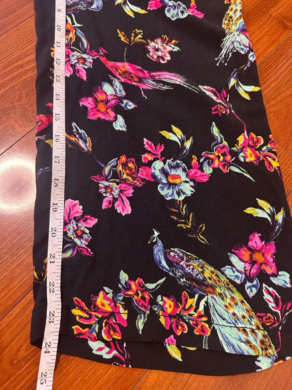 Anthropologie Black Peacock & Floral Wide-Leg Pants - Picture 8 of 9
